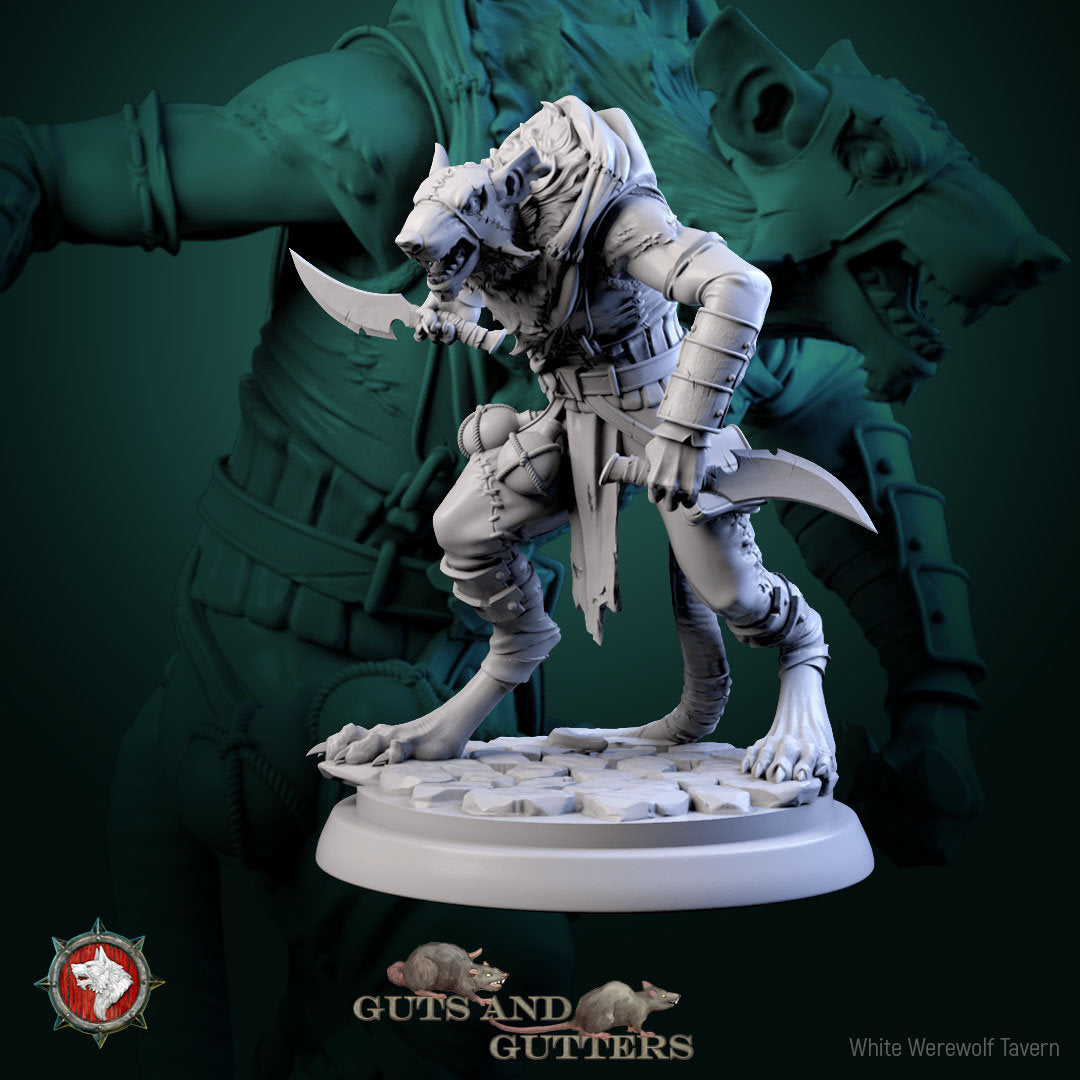 Rogue Rat Set | Guts And Gutters | Resin 3D Printed Miniature | White Werewolf Tavern | RPG | D&D | DnD