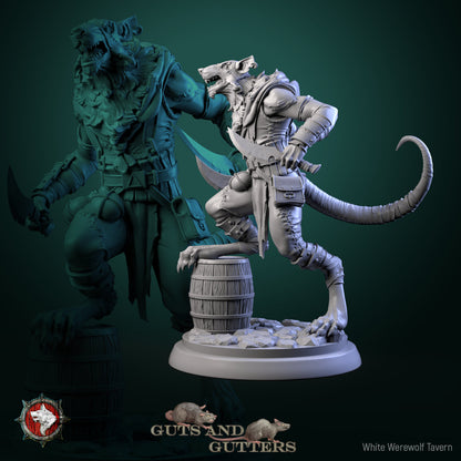 Rogue Rat Set | Guts And Gutters | Resin 3D Printed Miniature | White Werewolf Tavern | RPG | D&D | DnD