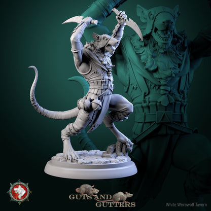 Rogue Rat Set | Guts And Gutters | Resin 3D Printed Miniature | White Werewolf Tavern | RPG | D&D | DnD