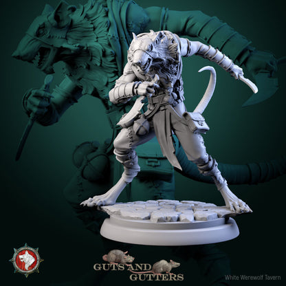 Rogue Rat Set | Guts And Gutters | Resin 3D Printed Miniature | White Werewolf Tavern | RPG | D&D | DnD