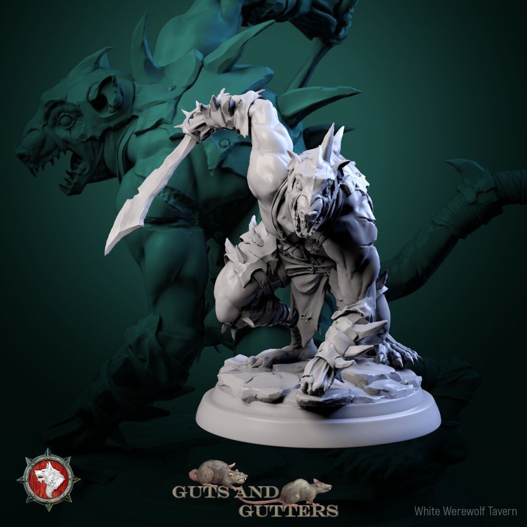 Mutant Rats Set | Guts And Gutters | Resin 3D Printed Miniature | White Werewolf Tavern | RPG | D&D | DnD