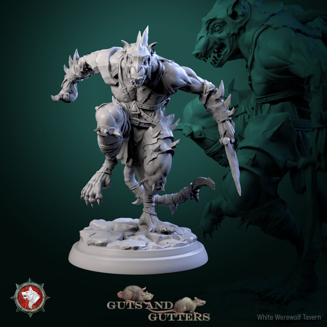 Mutant Rats Set | Guts And Gutters | Resin 3D Printed Miniature | White Werewolf Tavern | RPG | D&D | DnD