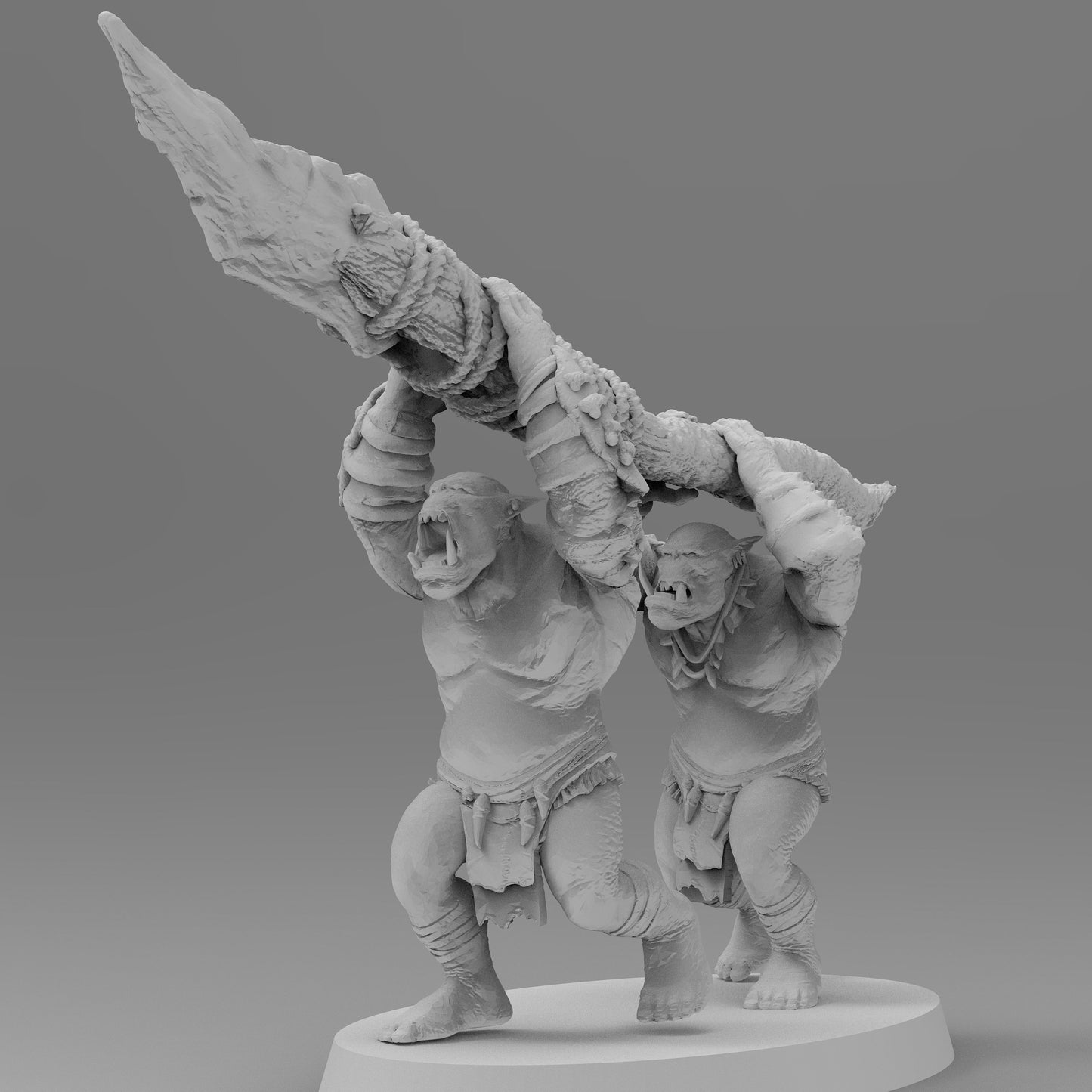 Wild Orcs with Giant Spear | Greenskins | Resin 3D Printed Miniatures | EmanG | Table Top Gaming | RPG | D&D | Pathfinder