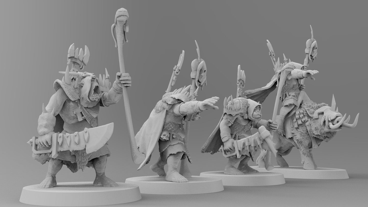 Orc Shaman | Gitz and Gobboz | Resin 3D Printed Miniatures | EmanG | Table Top Gaming | RPG | D&D | Pathfinder