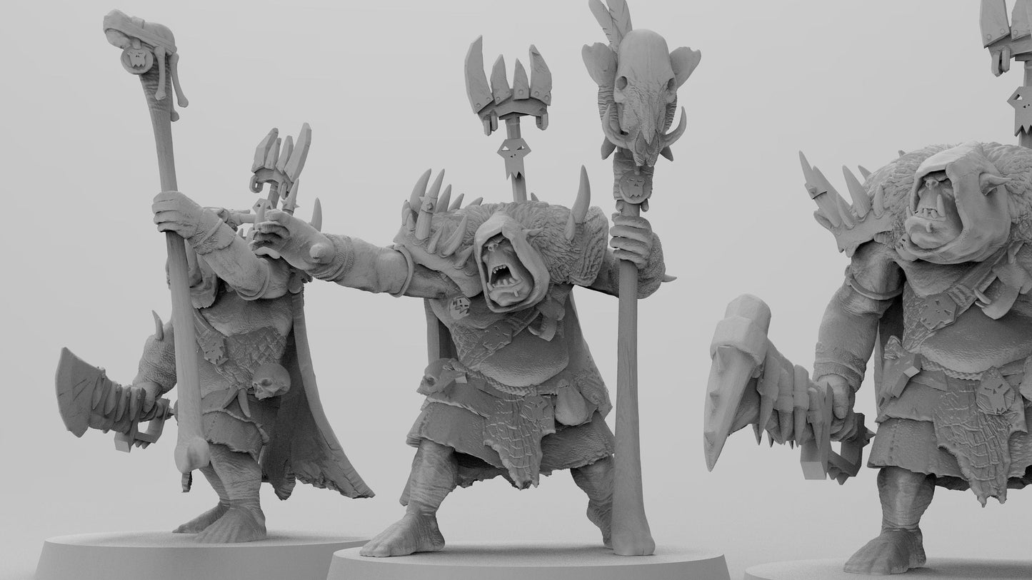 Orc Shaman | Gitz and Gobboz | Resin 3D Printed Miniatures | EmanG | Table Top Gaming | RPG | D&D | Pathfinder