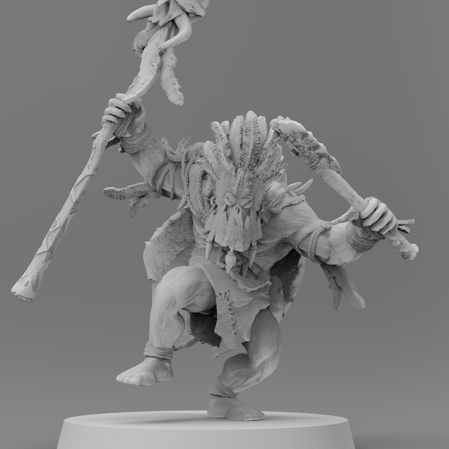 Wild Orc Witch Doctor | Gitz and Gobboz | Resin 3D Printed Miniatures | EmanG | Table Top Gaming | RPG | D&D | Pathfinder