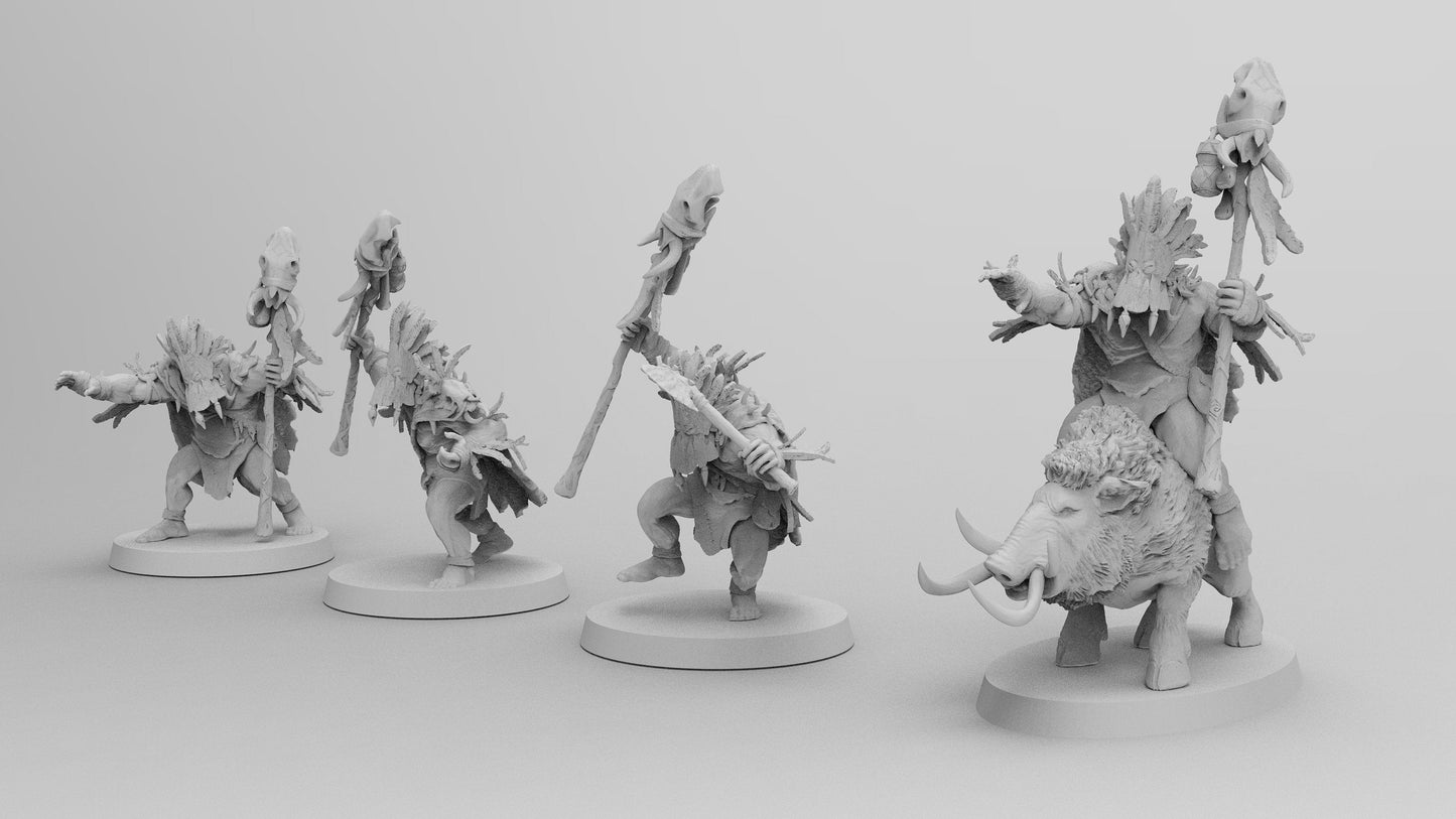 Wild Orc Witch Doctor | Gitz and Gobboz | Resin 3D Printed Miniatures | EmanG | Table Top Gaming | RPG | D&D | Pathfinder