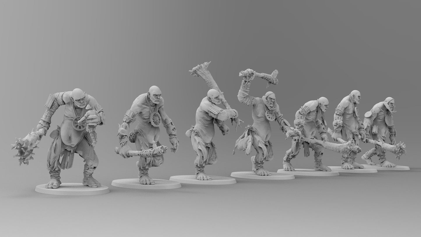 Nomadic Giants | 7 Poses | Orcs and Goblins | Resin 3D Printed Miniatures | EmanG | Table Top Gaming | RPG | D&D | Pathfinder