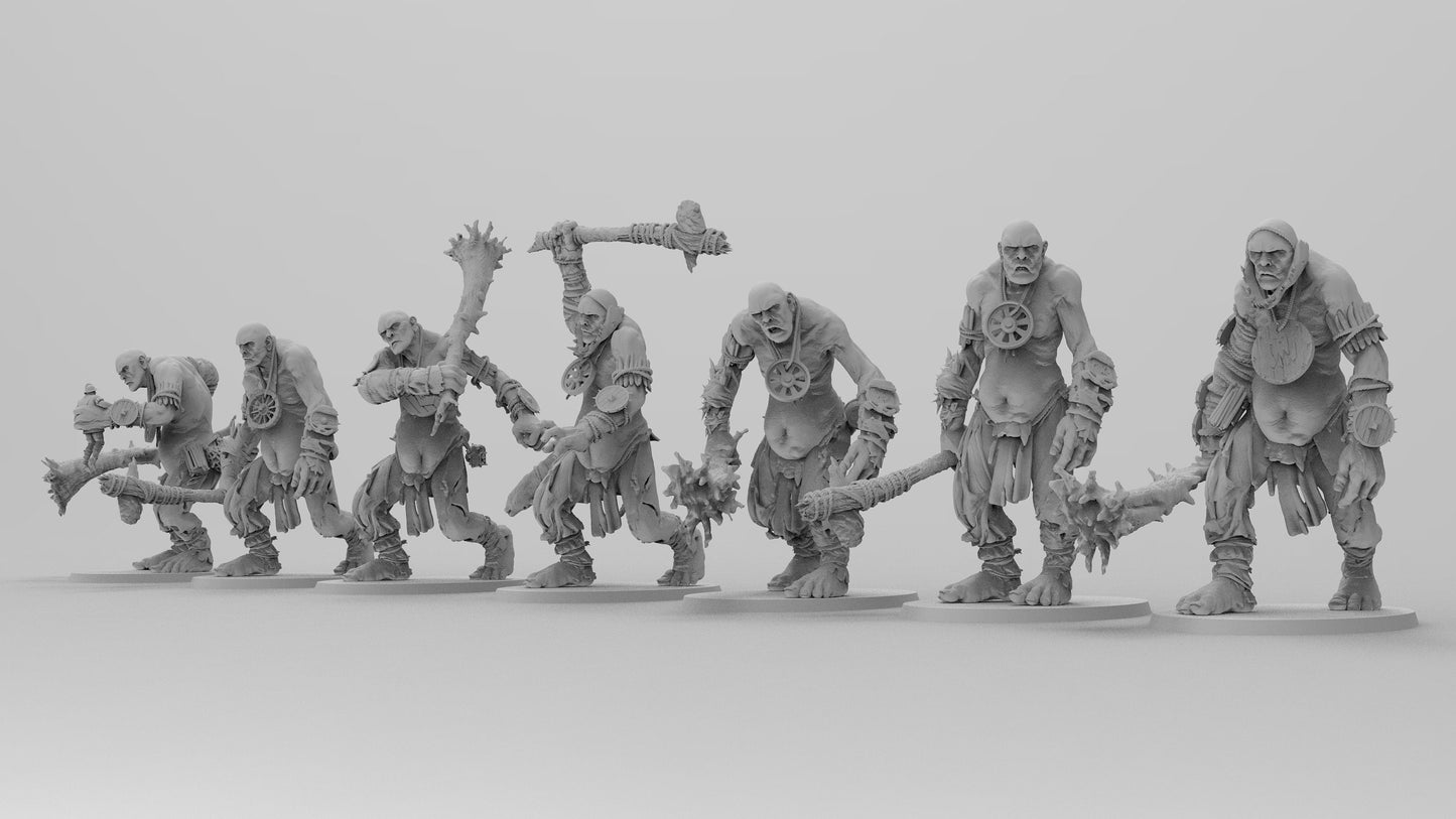 Nomadic Giants | 7 Poses | Orcs and Goblins | Resin 3D Printed Miniatures | EmanG | Table Top Gaming | RPG | D&D | Pathfinder