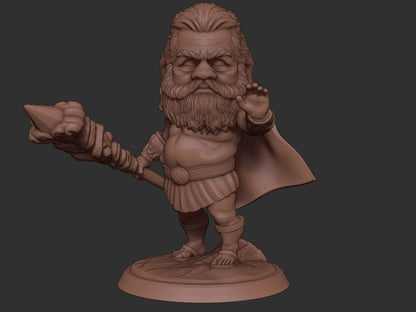 Chibi Neptune | Roman Gods | Multiple Scales | Resin 3D Printed Miniature | Limelight Miniatures