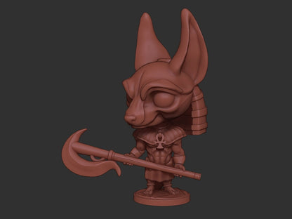 Chibi Anubis | Egyptian Gods | Multiple Scales | Resin 3D Printed Miniature | Limelight Miniatures