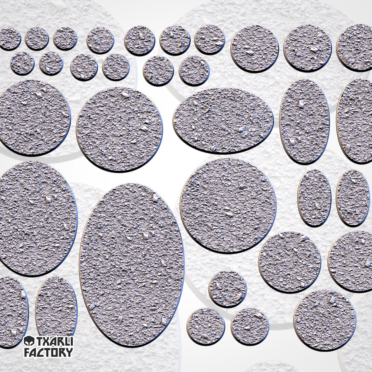 Textured (Heavy) Plain Bases (Round) | 8K Resin | Txarli Factory