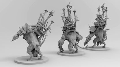 Ogre Mounted Ratman Chieftans | Ratmen Resin 3D Printed Miniature | RPG | D&D | DnD| EmanG |