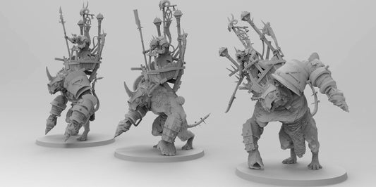 Ogre Mounted Ratman Chieftans | Ratmen Resin 3D Printed Miniature | Warhammer Proxy | RPG | D&D | DnD| EmanG |