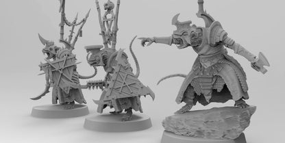 Ratman Warlords on Foot | Ratmen Resin 3D Printed Miniature | RPG | D&D | DnD| EmanG |