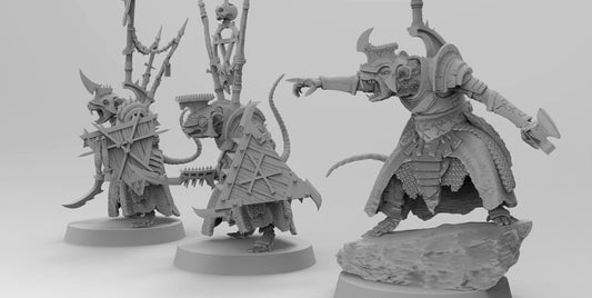 Ratman Warlords on Foot | Ratmen Resin 3D Printed Miniature | Warhammer Proxy | RPG | D&D | DnD| EmanG |