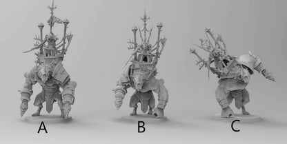 Ogre Mounted Ratman Warlords | Ratmen Resin 3D Printed Miniature | RPG | D&D | DnD| EmanG |
