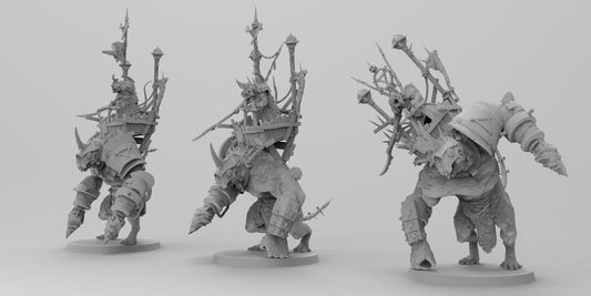 Ogre Mounted Ratman Warlords | Ratmen Resin 3D Printed Miniature | Warhammer Proxy | RPG | D&D | DnD| EmanG |