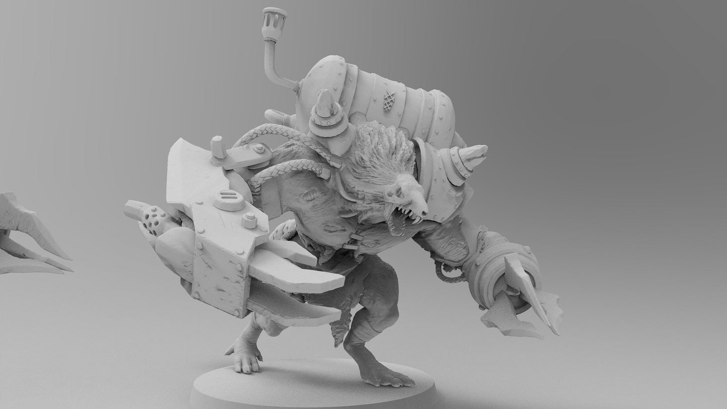 Chaotic Ratmen Ogre Abomination | Ratmen | Resin 3D Printed Miniature | Warhammer Proxy | RPG | D&D | DnD| EmanG |