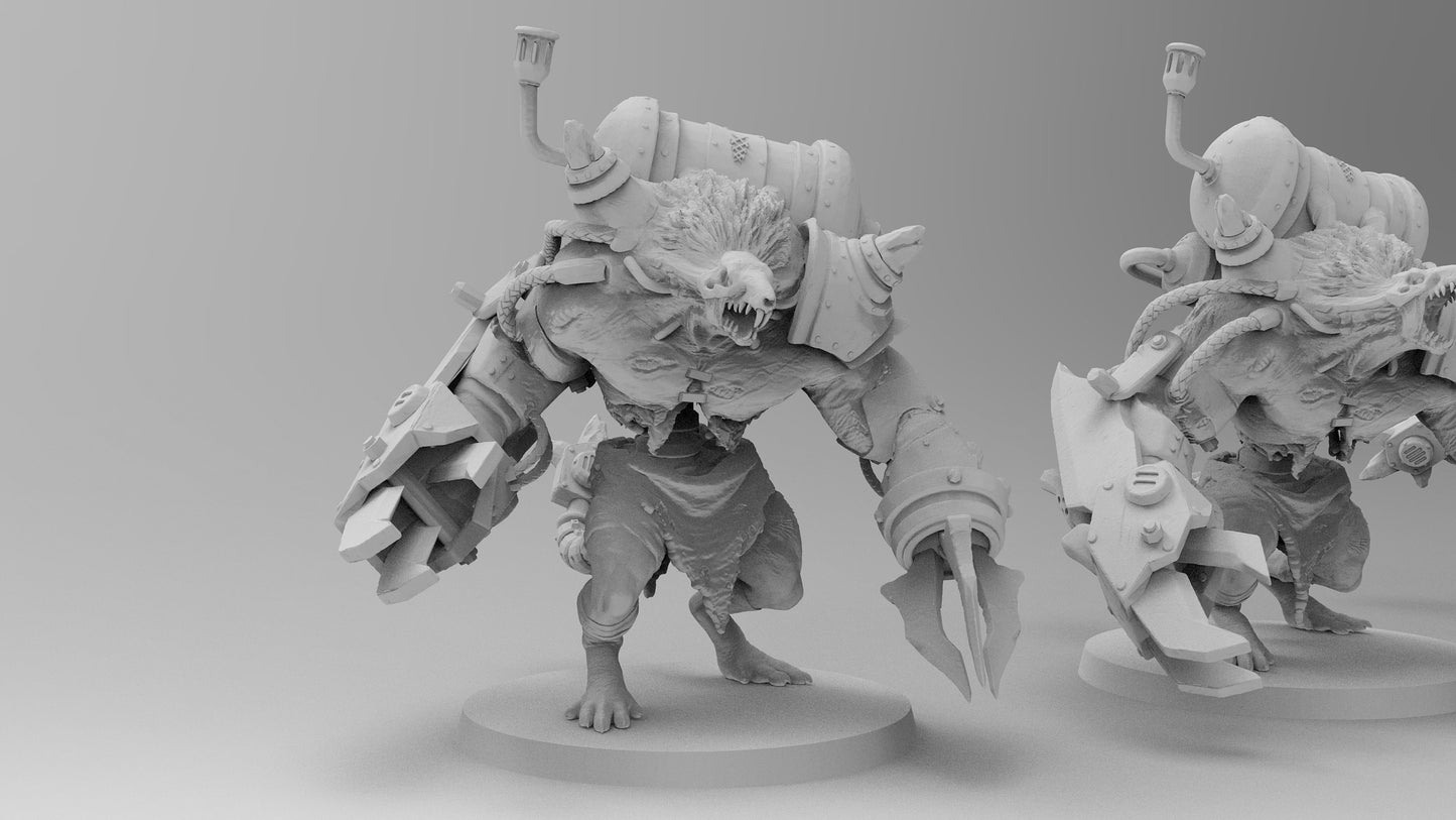 Chaotic Ratmen Ogre Abomination | Ratmen | Resin 3D Printed Miniature | Warhammer Proxy | RPG | D&D | DnD| EmanG |