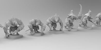 Armored Ratmen Ogres | Many Poses | Ratmen | Resin 3D Printed Miniatures | EmanG | Table Top Gaming | RPG | D&D | Pathfinder