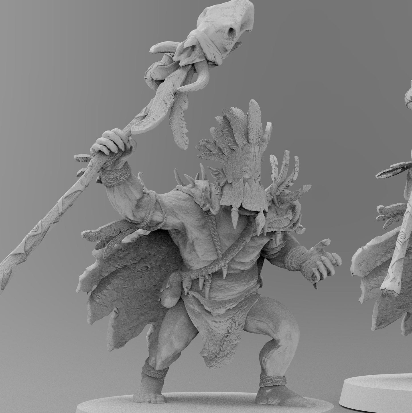 Wild Orc Witch Doctor | Gitz and Gobboz | Resin 3D Printed Miniatures | EmanG | Table Top Gaming | RPG | D&D | Pathfinder