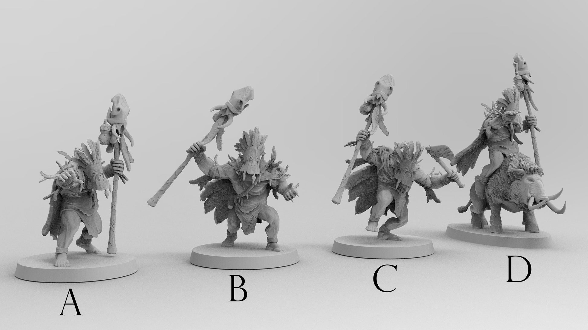 Wild Orc Witch Doctor | Gitz and Gobboz | Resin 3D Printed Miniatures | EmanG | Table Top Gaming | RPG | D&D | Pathfinder