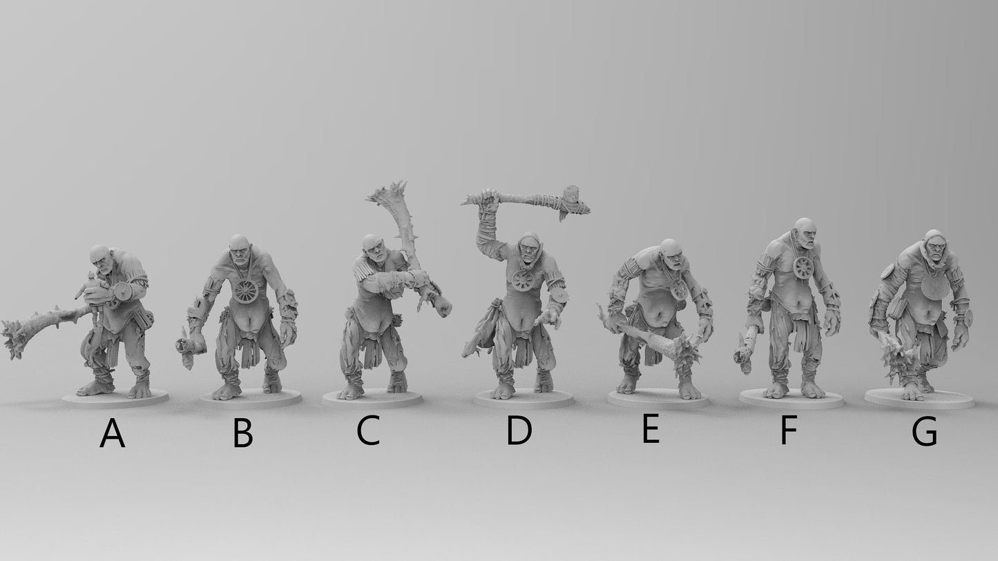 Nomadic Giants | 7 Poses | Orcs and Goblins | Resin 3D Printed Miniatures | EmanG | Table Top Gaming | RPG | D&D | Pathfinder