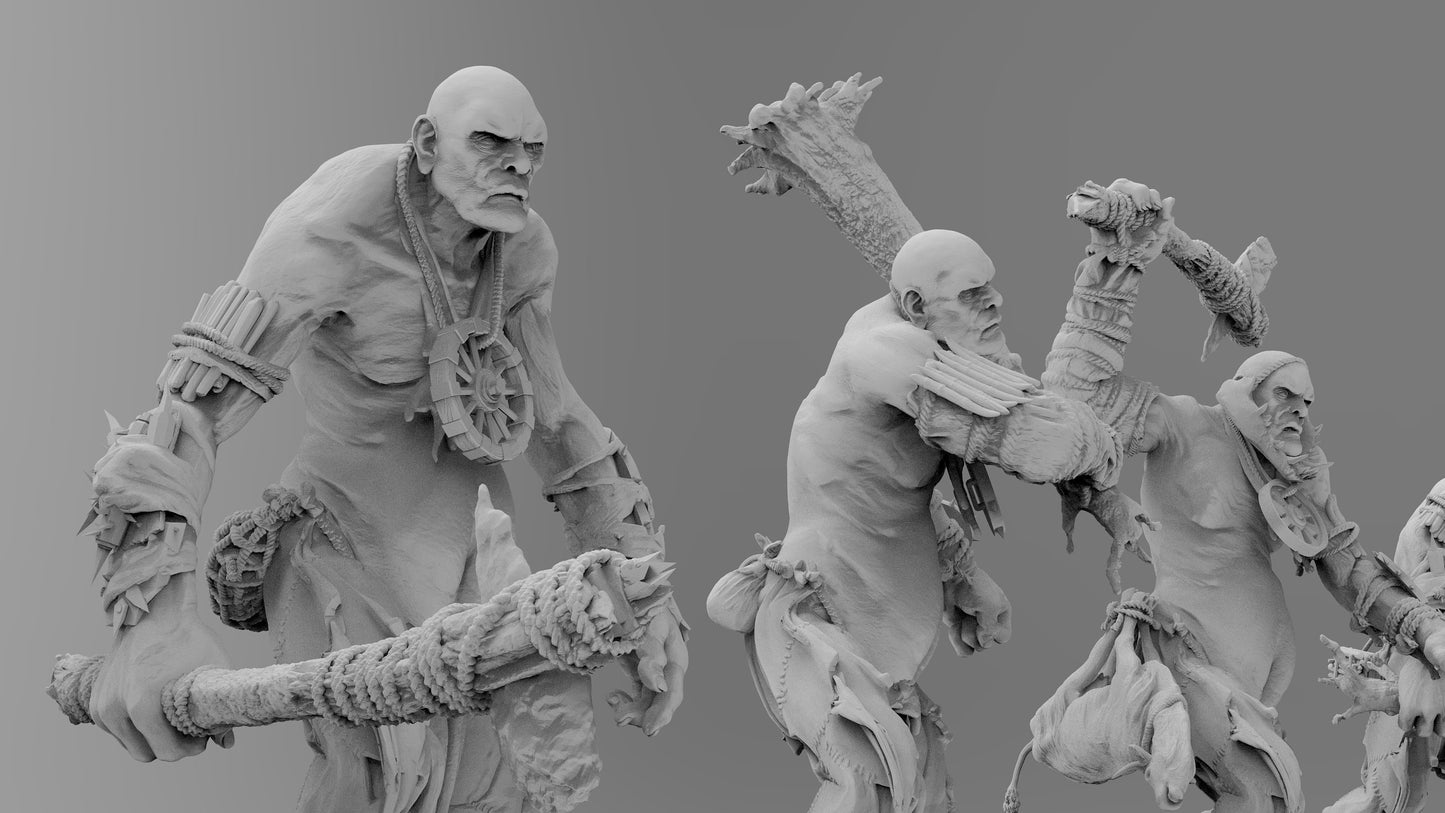 Nomadic Giants | 7 Poses | Orcs and Goblins | Resin 3D Printed Miniatures | EmanG | Table Top Gaming | RPG | D&D | Pathfinder