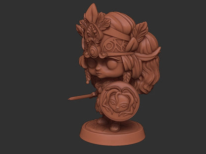 Chibi Minerva | Roman Gods | Multiple Scales | Resin 3D Printed Miniature | Limelight Miniatures