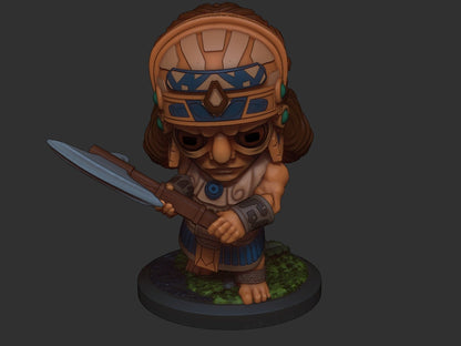 Chibi Chaac | Mayan Gods | Multiple Scales | Resin 3D Printed Miniature | Limelight Miniatures