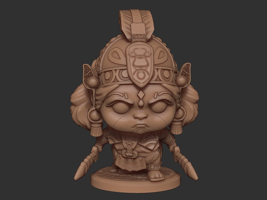 Chibi Ix Chel | Mayan Gods | Multiple Scales | Resin 3D Printed Miniat ...