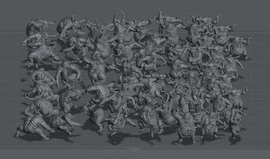 Bunch o' Plaguelings | Many Poses | Legion of Disease | Resin 3D Printed | EmanG | Table Top Gaming