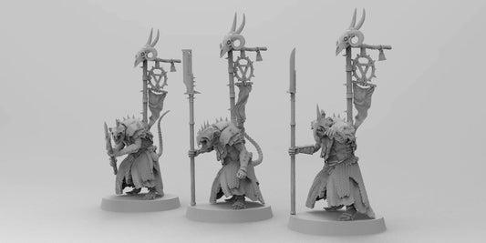 Ratman Chieftans on Foot | Ratmen Resin 3D Printed Miniature | Warhammer Proxy | RPG | D&D | DnD| EmanG |