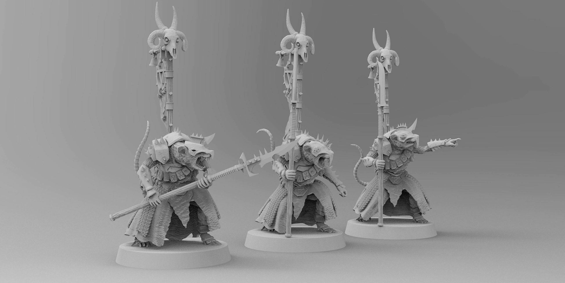 Ratman Chieftans on Foot | Ratmen Resin 3D Printed Miniature | Warhammer Proxy | RPG | D&D | DnD| EmanG |