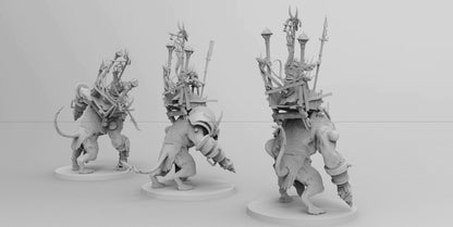 Ogre Mounted Ratman Chieftans | Ratmen Resin 3D Printed Miniature | RPG | D&D | DnD| EmanG |