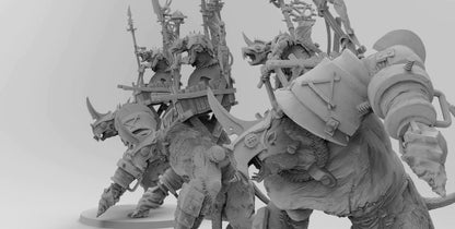 Ogre Mounted Ratman Chieftans | Ratmen Resin 3D Printed Miniature | RPG | D&D | DnD| EmanG |