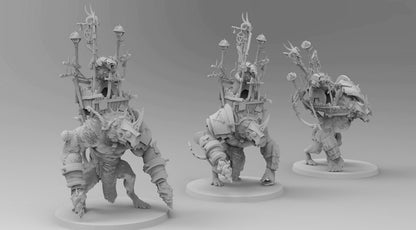 Ogre Mounted Ratman Chieftans | Ratmen Resin 3D Printed Miniature | RPG | D&D | DnD| EmanG |