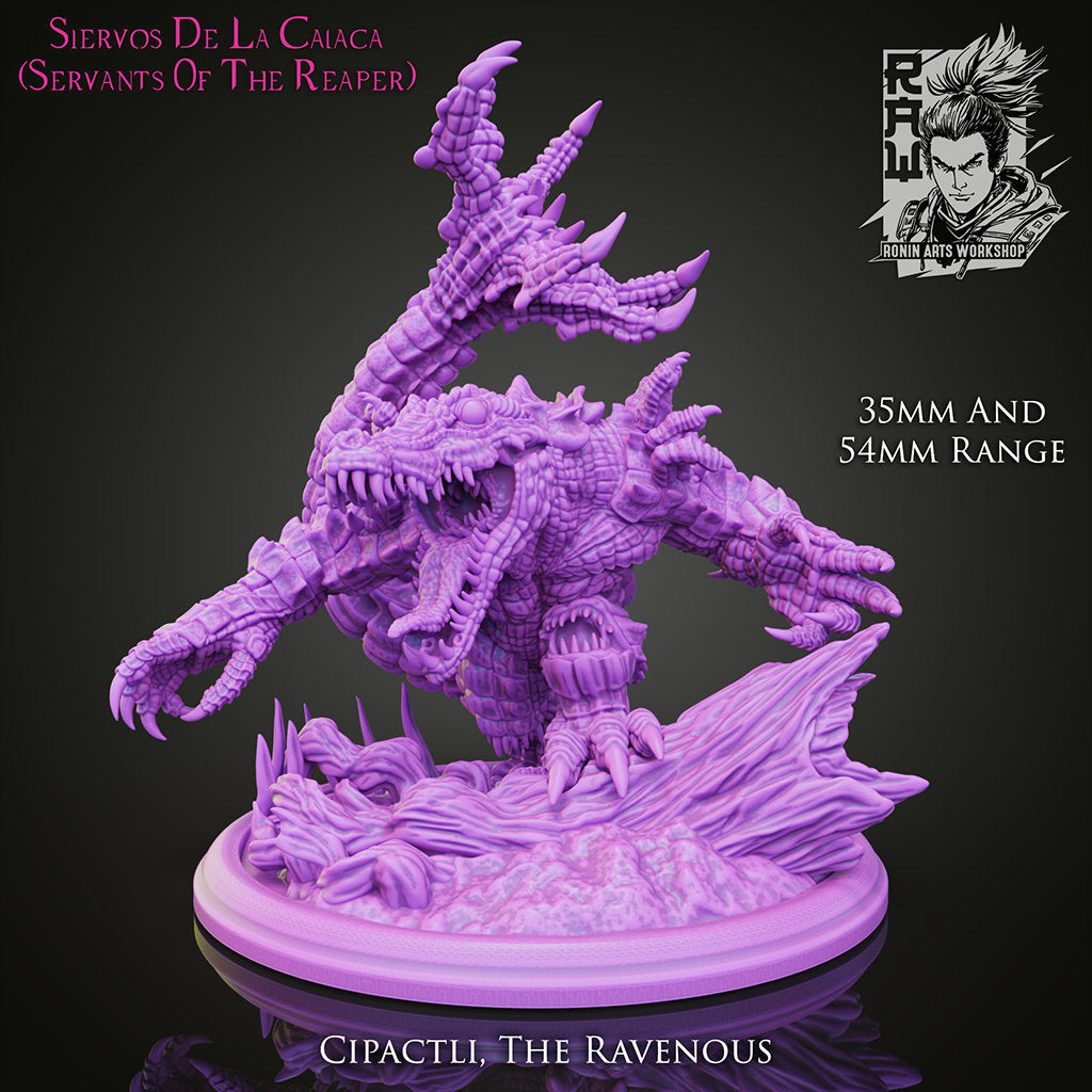 Cipatli, the Ravenous | Servants of the Reaper | 28-120mm Scale | Resin 3D Printed Miniature | Ronin Arts Workshop | Guild Wars