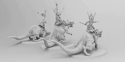 Ratmen Warlords on Terrifying Rats | Ratmen Resin 3D Printed Miniature | RPG | D&D | DnD| EmanG |