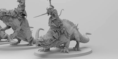 Ratmen Warlords on Terrifying Rats | Ratmen Resin 3D Printed Miniature | RPG | D&D | DnD| EmanG |