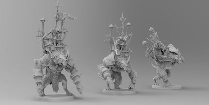 Ogre Mounted Ratman Warlords | Ratmen Resin 3D Printed Miniature | RPG | D&D | DnD| EmanG |
