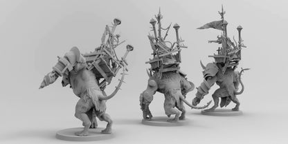 Ogre Mounted Ratman Warlords | Ratmen Resin 3D Printed Miniature | RPG | D&D | DnD| EmanG |