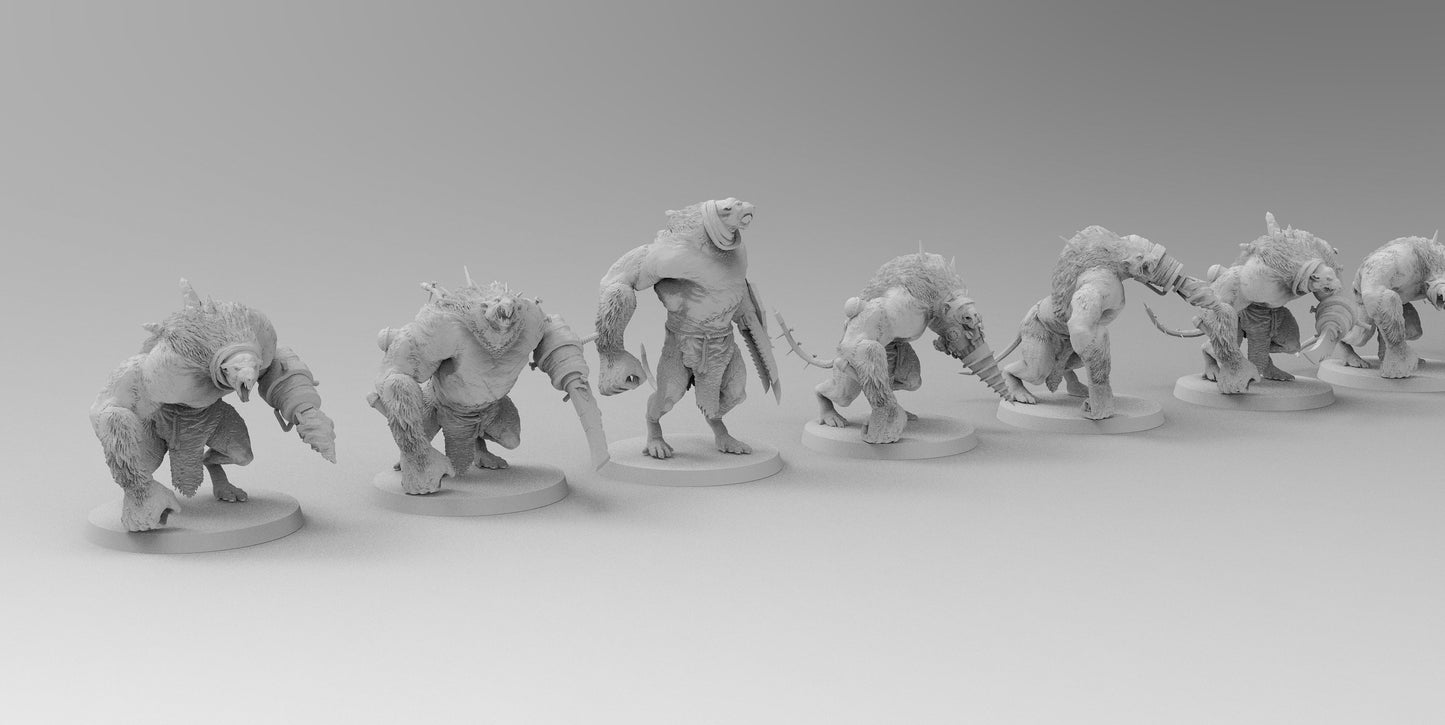 Armored Ratmen Ogres | Many Poses | Ratmen | Resin 3D Printed Miniatures | EmanG | Table Top Gaming | RPG | D&D | Pathfinder