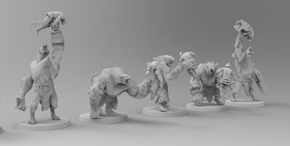 Ratmen Ogres | Many Poses | Ratmen | Resin 3D Printed Miniatures | EmanG | Table Top Gaming | RPG | D&D | Pathfinder