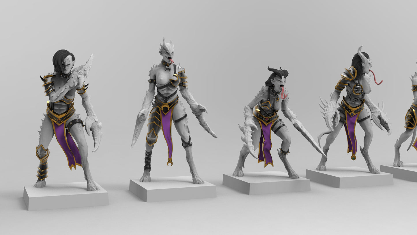 Succubi Infantry | Legion of Excess | Resin 3D Printed | EmanG | Table Top Gaming