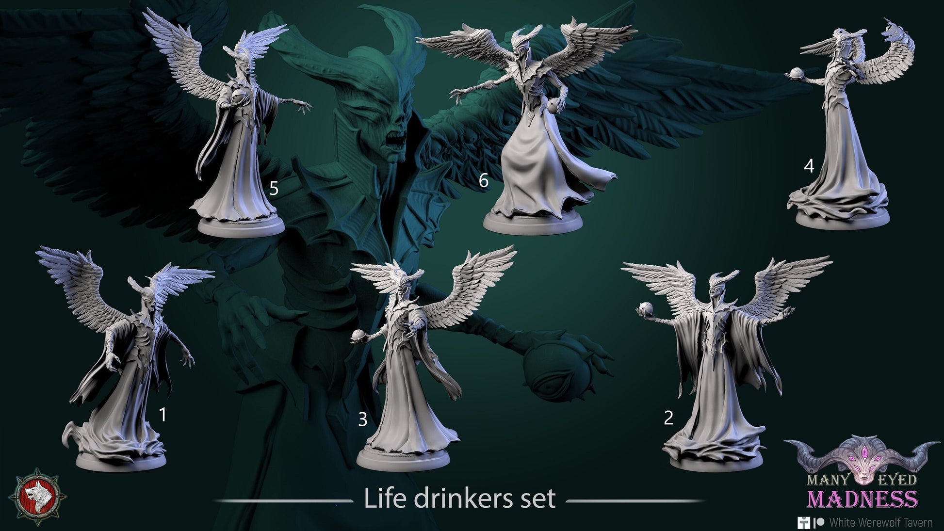 Life Drinkers Set | Many Eyed Madness | Resin 3D Printed Miniature | White Werewolf Tavern | RPG | D&D | DnD