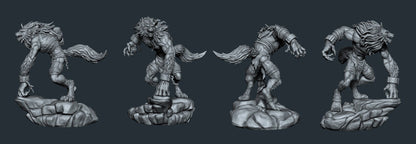 Vulko | Patchwork Werewolf | 35mm Scale | Resin 3D Printed Miniature | Ronin Arts Workshop | Guild Wars