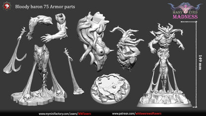 Bloody Baron | Many Eyed Madness | Multiple Scales | Resin 3D Printed Miniature | White Werewolf Tavern