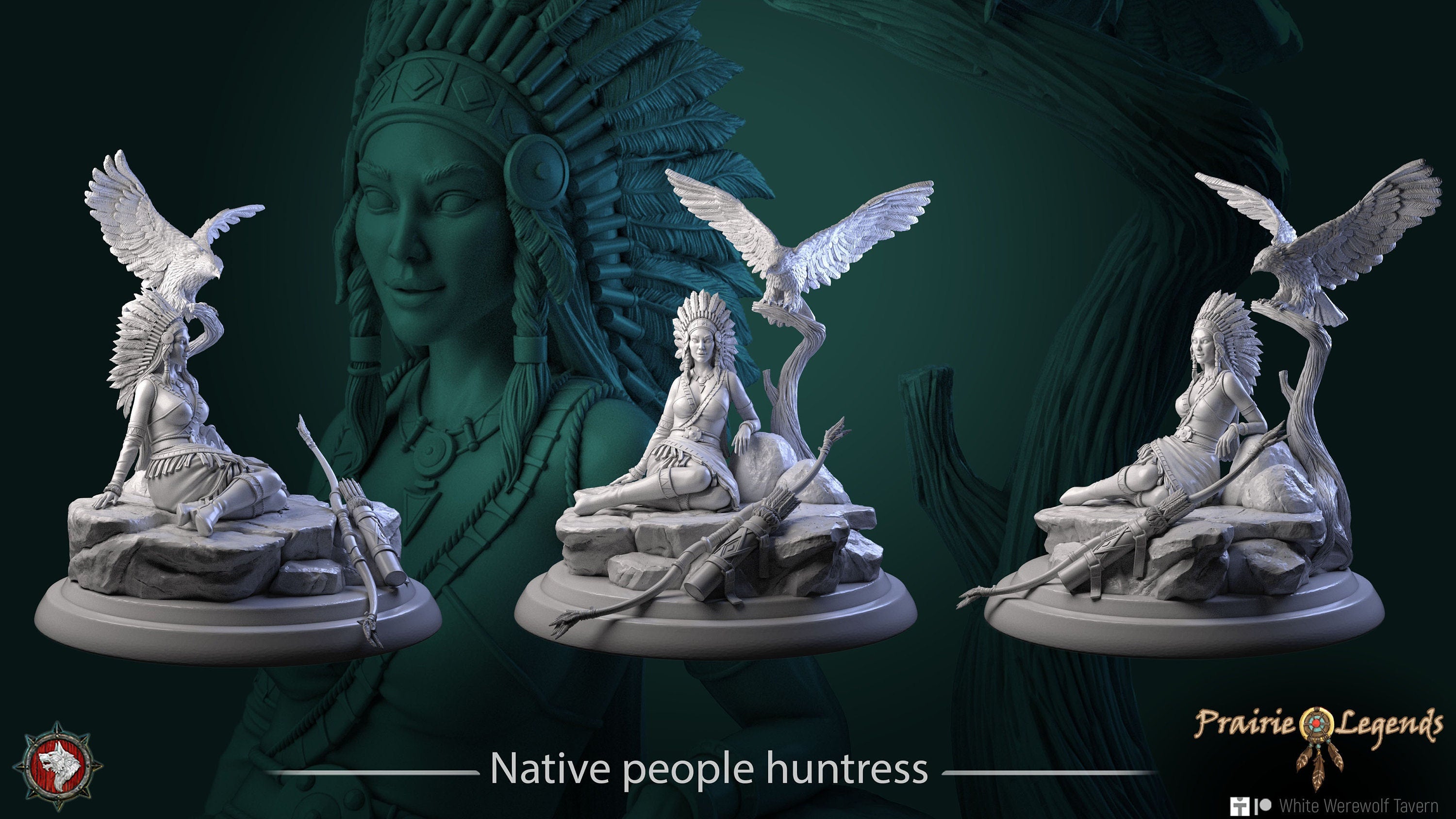 Native American Huntress | Prairie Legends | Multiple Scales | Resin 3 ...